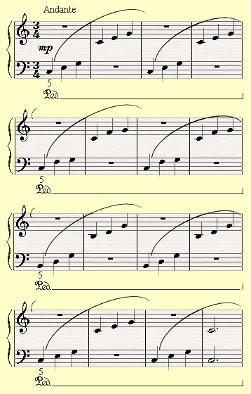 A piano pedal exercise, working on creating a sustain affect with arpeggios.